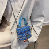 Rivet Women's Shoulder Bag Chain Cosmetic Bag Ladies Box Handbag