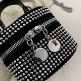 Rivet Women's Shoulder Bag Chain Cosmetic Bag Ladies Box Handbag