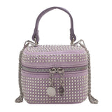 Rivet Women's Shoulder Bag Chain Cosmetic Bag Ladies Box Handbag