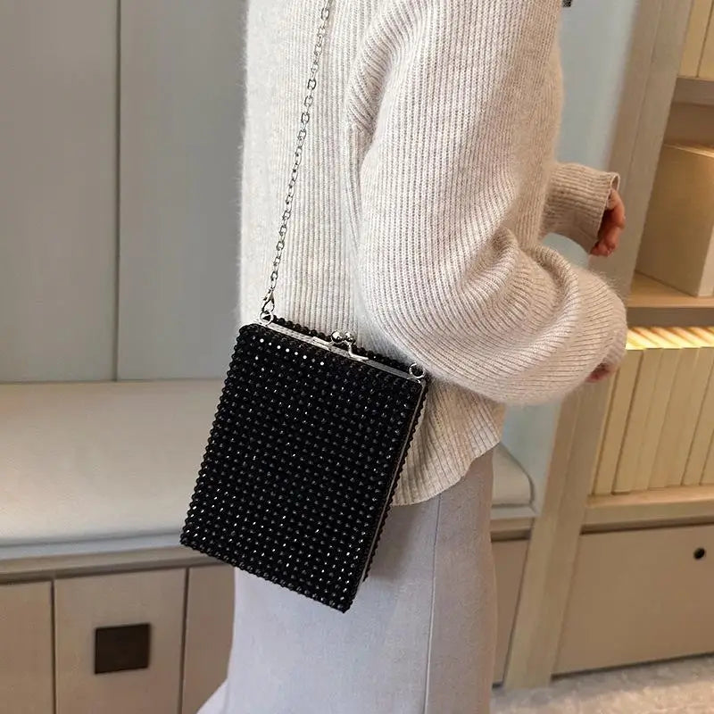 Rivet Women's Small Shoulder Bag Box Handbag Evening Crossbody Bag