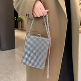 Rivet Women's Small Shoulder Bag Box Handbag Evening Crossbody Bag