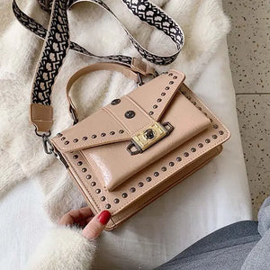 Rivet Women's Square Chain Handbags All-match Ladies Messenger Shoulder Bag