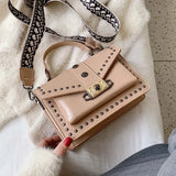 Rivet Women's Square Chain Handbags All-match Ladies Messenger Shoulder Bag