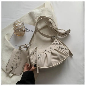 Rivets Armpit Shoulder Bag 2 Pcs/set