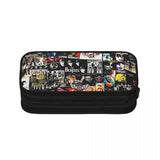 Rock Collage Pen Box Student School Anime Zipper Pen Bag