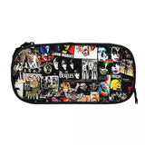 Rock Collage Pen Box Student School Anime Zipper Pen Bag