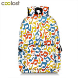 Rock Musical Instrument Notes Print Backpack for Teens