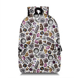 Rock Musical Instrument Notes Print Backpack for Teens