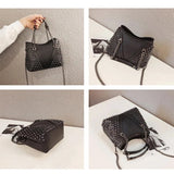 Rock Rivet Shoulder Bag Small Handbag for Women Punk Handbag
