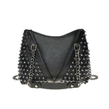 Rock Rivet Shoulder Bag Small Handbag for Women Punk Handbag