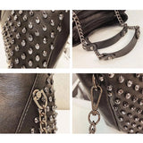 Rock Rivet Shoulder Bag Small Handbag for Women Punk Handbag
