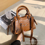 Rock Rivet Stone Pattern Shoulder Crossbody Bag for Women