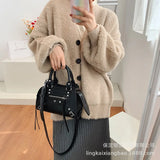 Rock Rivet Stone Pattern Shoulder Crossbody Bag for Women
