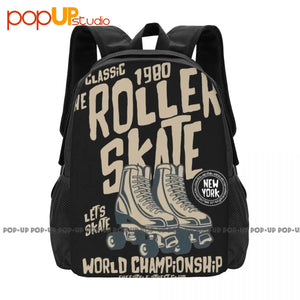 Roller Skate Backpack Large Capacity Print Portable School Bag
