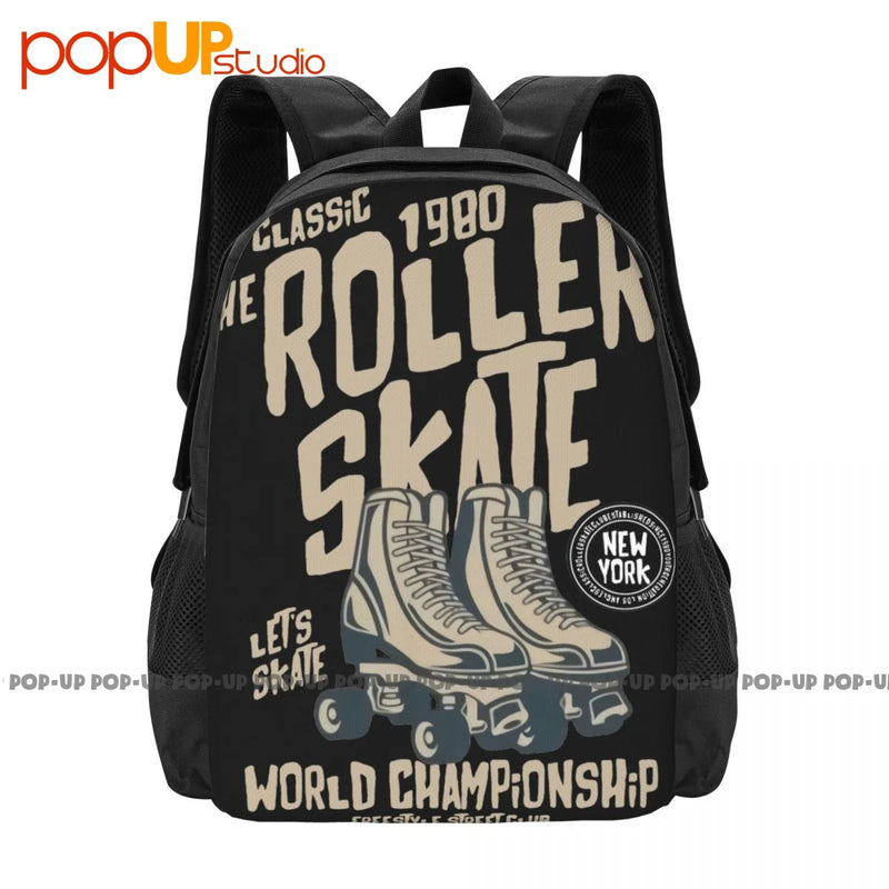 Roller Skate Backpack Large Capacity Print Portable School Bag