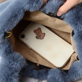 Plush Tote Bag Chain Women Bag Handbag Shoulder Bags Soft Fluffy Bags