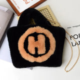 Plush Tote Bag Chain Women Bag Handbag Shoulder Bags Soft Fluffy Bags