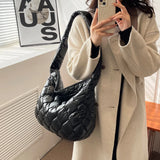 Roomy Handbag For Women Cotton Padded Bags Female Shoulder Messenger Bag