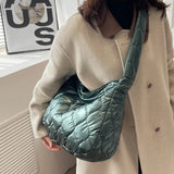 Roomy Handbag For Women Cotton Padded Bags Female Shoulder Messenger Bag