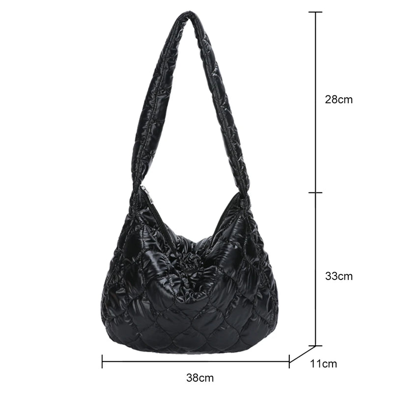 Roomy Handbag For Women Cotton Padded Bags Female Shoulder Messenger Bag