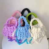 Acrylic Chain Crochet Bag for Women Chunky Knit Purse