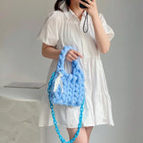 Acrylic Chain Crochet Bag for Women Chunky Knit Purse