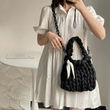 Chunky Knit Underarm Bag Acrylic Chain Crochet Crossbody Purse