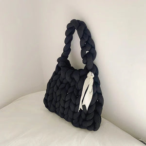 Chunky Knit Underarm Bag Acrylic Chain Crochet Crossbody Purse