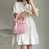Acrylic Chain Crochet Bag for Women Chunky Knit Purse