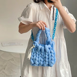 Acrylic Chain Crochet Bag for Women Chunky Knit Purse