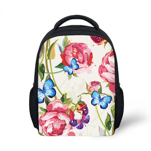 Rose Butterfly Pattern Toddler School Bags Mini Kindergarten Backpack