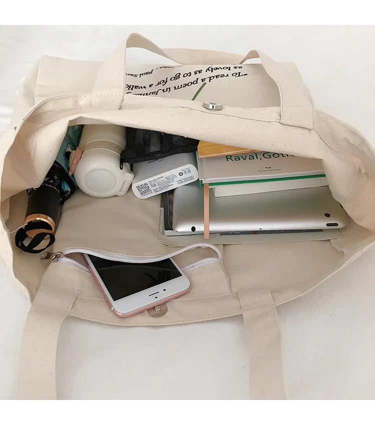 Rose Embroidery Canvas Bag Vintage Ladies Flower Shoulder Handbag