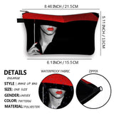 Red&Black Rose Embroidery Cosmetic Case Woman travel Bag