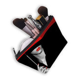 Red&Black Rose Embroidery Cosmetic Case Woman travel Bag