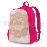 Rose Mandala-Pink Marble Outdoor Hiking Backpack