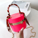 Acrylic Scarf Clutch for Women Metal Shoulder Chain Bag