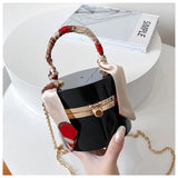 Acrylic Scarf Clutch for Women Metal Shoulder Chain Bag