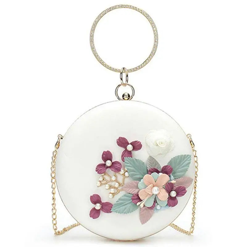 Elegant Wedding Clutch with 3D Flower Design