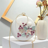 Elegant Wedding Clutch with 3D Flower Design