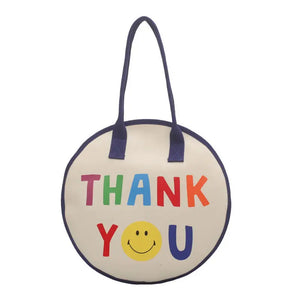Round Cartoon Canvas Bag Large Capacity Handbags