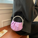 Round Diamond Evening Clutch Bags Metal Handle Rhinestone Purses Bling Handbags