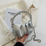 Round Diamond Evening Clutch Bags Metal Handle Rhinestone Purses Bling Handbags