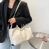 Round Handle Women Handbag PU Leather Shoulder Crossbody Bag