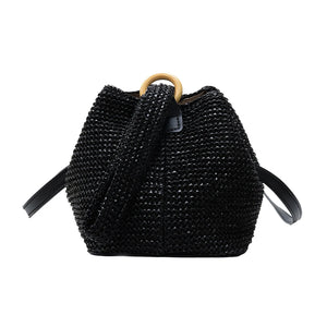 Handwoven Straw Bag Bohemian Style Shoulder Messenger Beach Purse