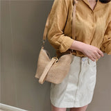 Handwoven Straw Bag Bohemian Style Shoulder Messenger Beach Purse