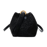 Handwoven Straw Bag Bohemian Style Shoulder Messenger Beach Purse