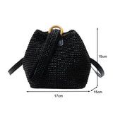 Handwoven Straw Bag Bohemian Style Shoulder Messenger Beach Purse