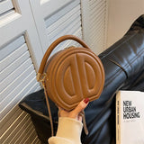 Round Portable Box Bag Crossbody Shoulder Bag for Women