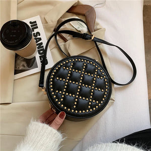 Round Shape Handbag PU Leather Crossbody Bags for Women Shoulder Bag