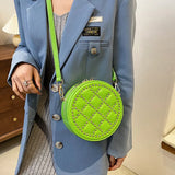 Round Shape Handbag PU Leather Crossbody Bags for Women Shoulder Bag